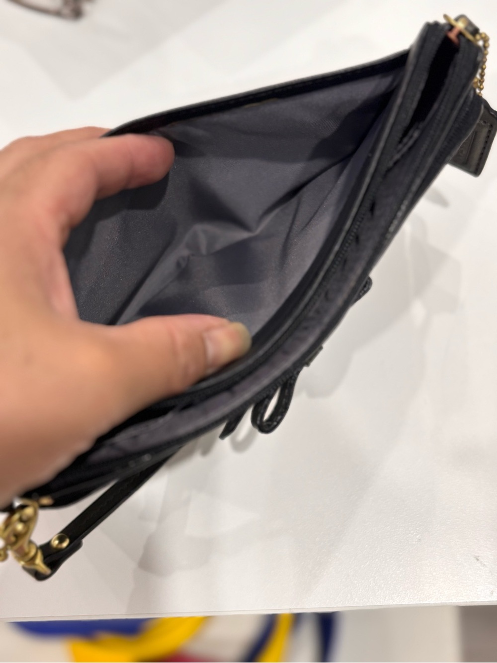 Coach Black Leather Wristlet/minibag - Picture 9 of 10